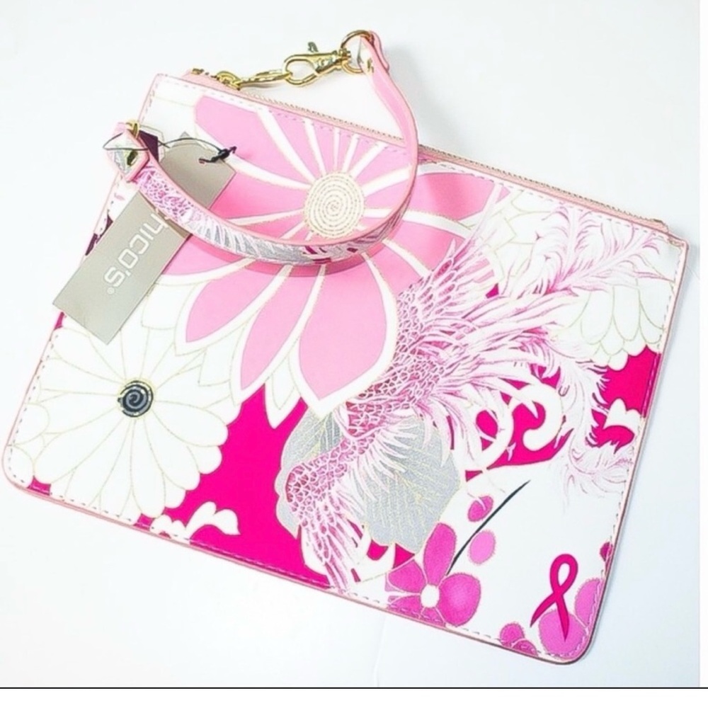 NWT CHICO'S Printed Zip Pouch with wrist strap